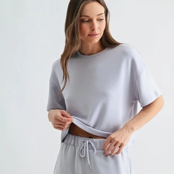 Soft Lounge Set-Boxy Tee & Drawstring Shorts-Buttery Feel-Lounge or Casual Wear - Picture 1 of 3